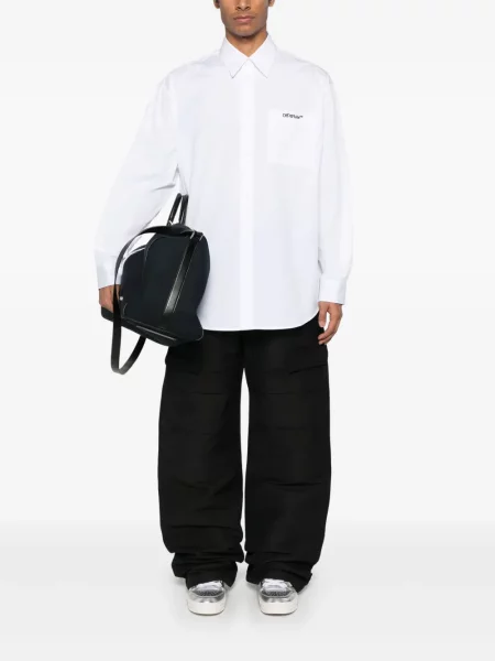 Cămașă Off-white cu broderie alb