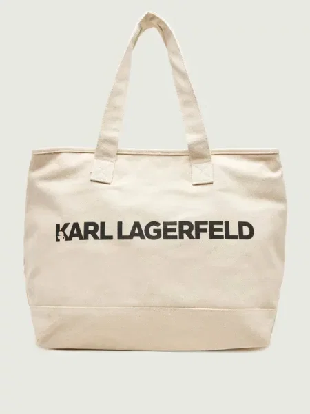 Geantă shopper Karl Lagerfeld de lână alb