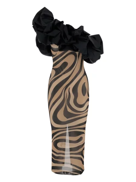 Sukienka Pucci z nadrukiem na jednym ramieniu garniturowa