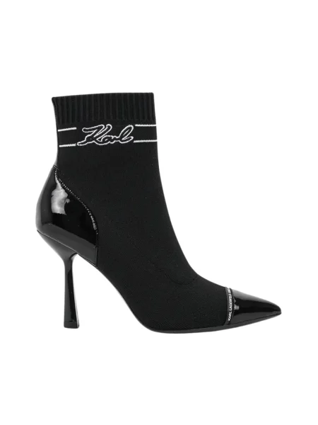 Buty do kostki Karl Lagerfeld skórzane czarne