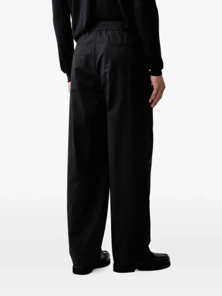 Hlače Emporio Armani puplin plava