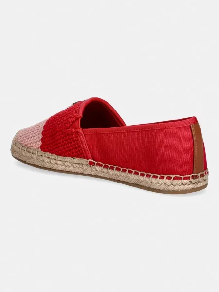 Tommy Hilfiger espadryle TH SCRIPT CROCHET ESPADRILLE czerwone