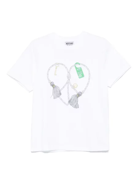 Koszulka Moschino Jeans z nadrukiem biała