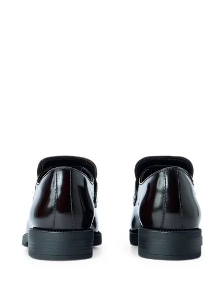 Pantofi loafer Prada cu autograf maro