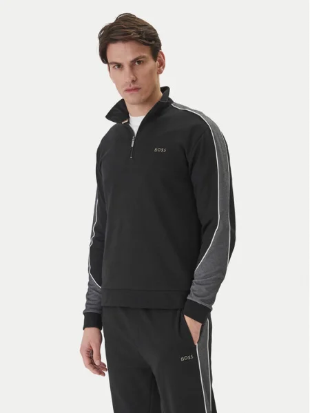 BOSS bluză lounge Tracksuit Jacket uni negru
