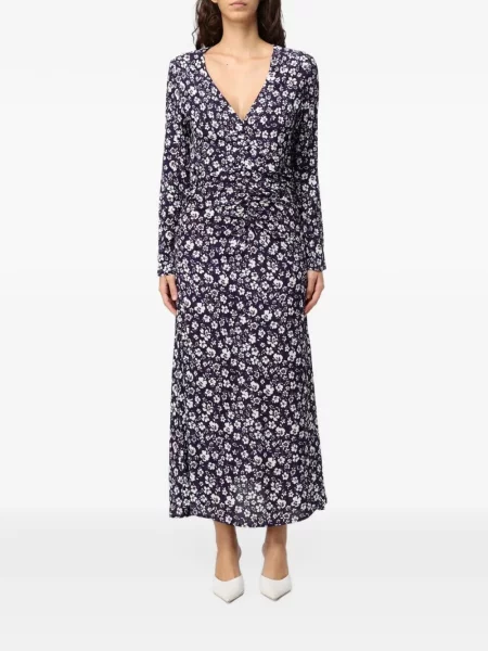 Rochie midi Mar De Margaritas cu model floral cu imagine albastru