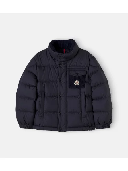 Pūkinė striukė Moncler Enfant mėlyna