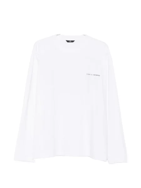 Lung tricou 7 For All Mankind cu imagine alb