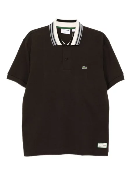 Polo Lacoste cu broderie maro