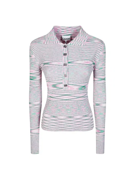 Polo Ganni w kolorze melanż