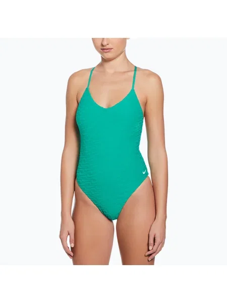 Női egyrészes fürdőruha Nike Swoosh Link Y-Back stadion zöld. Méret: XL zöld