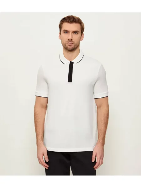 Tricou polo Armani Exchange alb