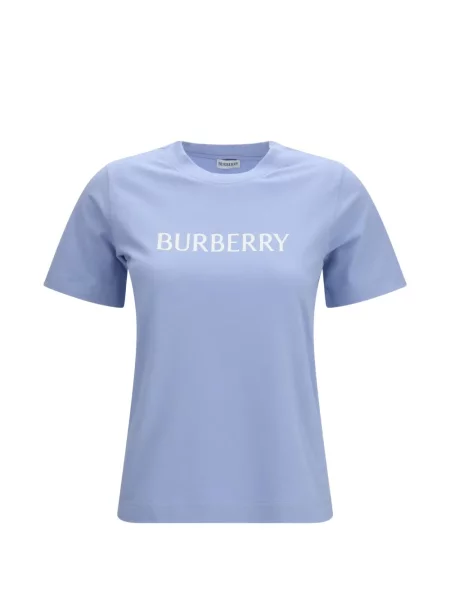 Tricou Burberry cu broderie albastru