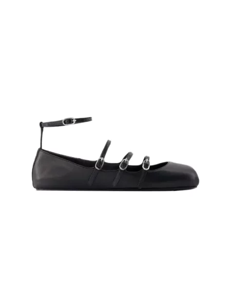Balerinki Alexander Mcqueen skórzane czarne