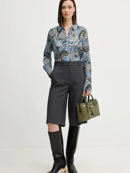 Шорти Guess JOANDRA однотонні висока посадка сірий