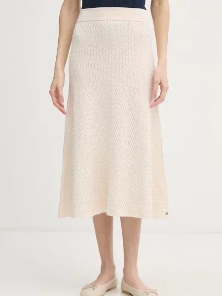 Tommy Hilfiger spódnica sweterkowa beżowa