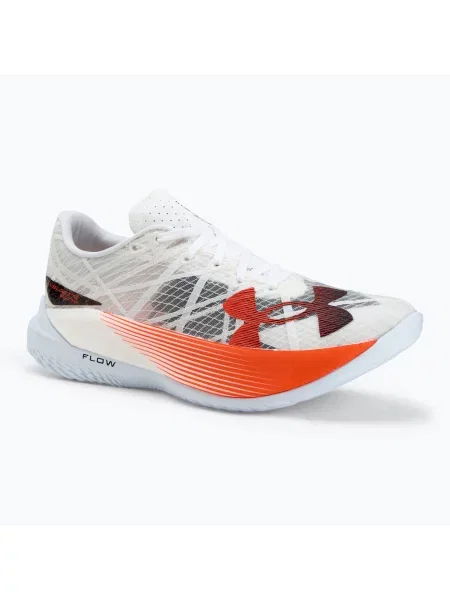 Мъжки обувки за бягане Under Armour Velocity Elite 2 бяло/жълто червено/черно бяло