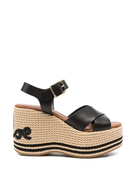 Espadrile Chloé cu platformă negru
