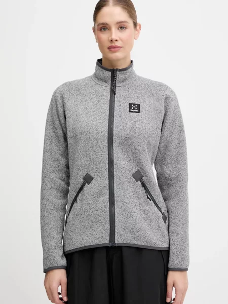 Outdoorová mikina Haglöfs Risberg hladká šedá