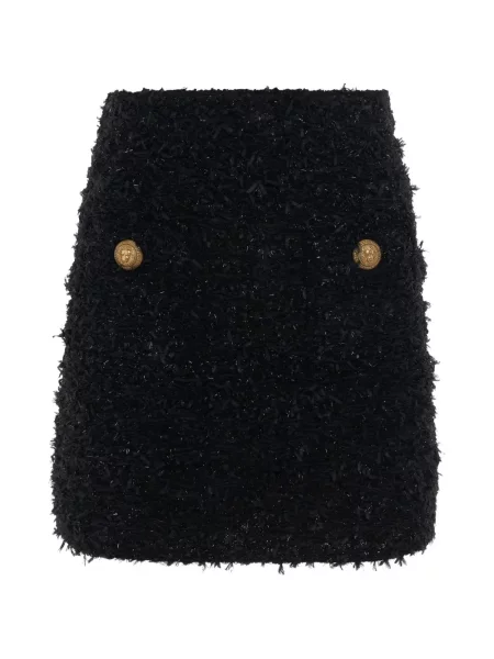 Fustă Balmain din tweed negru