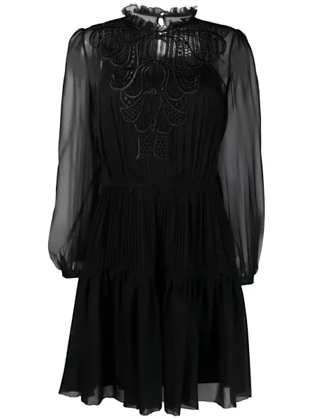 Rochie Alberta Ferretti transparente din dantelă de costum negru