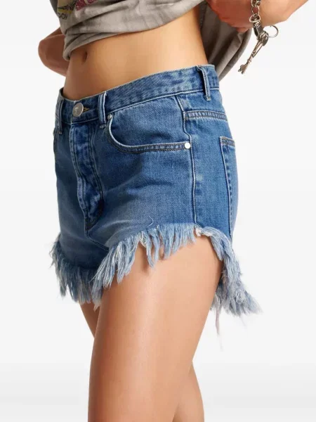 Pantaloni scurți din denim One Teaspoon albastru