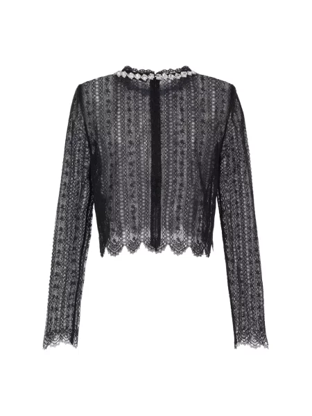 Tafta bluzka Self-portrait drapowana czarna