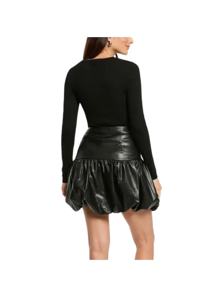 Fustă din piele Morgan negru