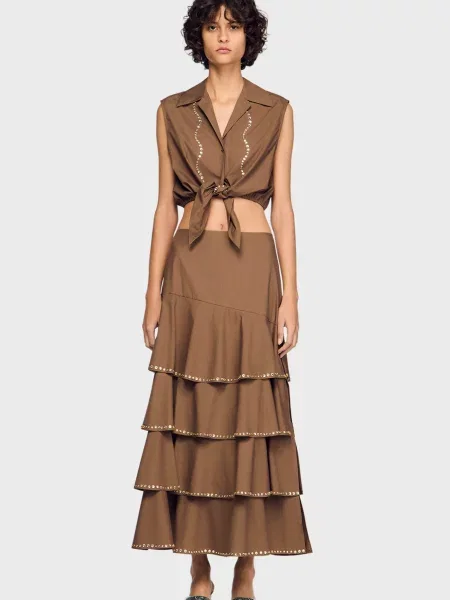 Спідниця Sandro коричнева