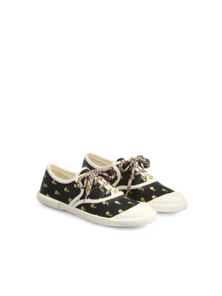 Lniane sneakersy Valentino Garavani czarne