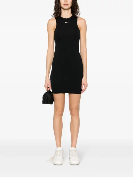 Raštuota kostiumas mini mini suknelė Off-white balta