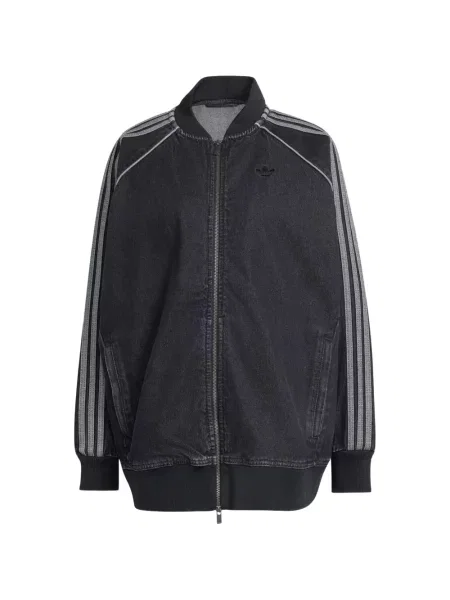 Geacă Adidas din satin alergare negru