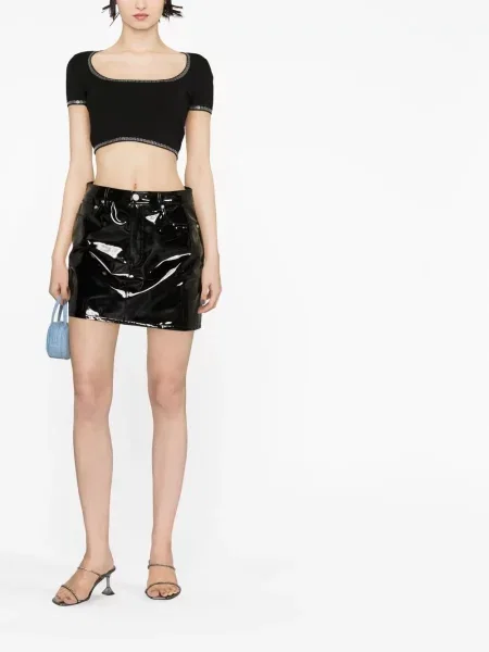 Marškinėliai Alexander Wang apkarpytas juoda