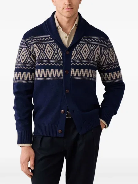 Gulerat cardigan Hackett London albastru