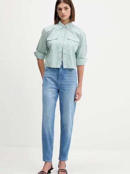 Košeľa Tommy Jeans zelená