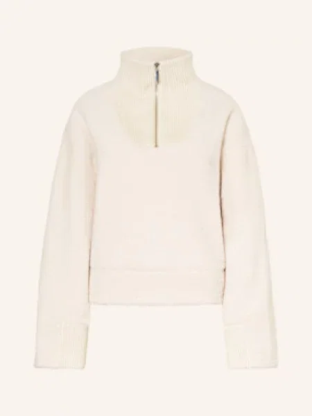 Opus Sweter Typu Troyer Z Pluszowego Materiału Gick beige biały