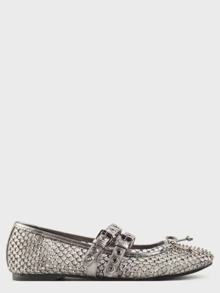 Балетки Guess серебряные