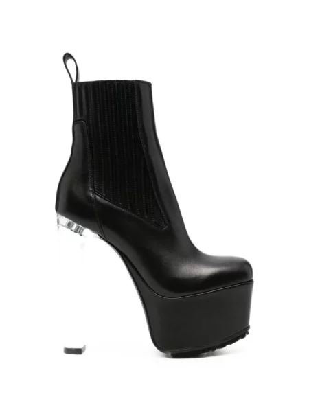 Cizme scurte Rick Owens cu platformă negru