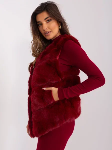 Kamizelka Wool Fashion Italia bordowa