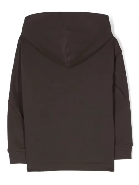 Bluza z kapturem dziecięca Emporio Armani brązowa