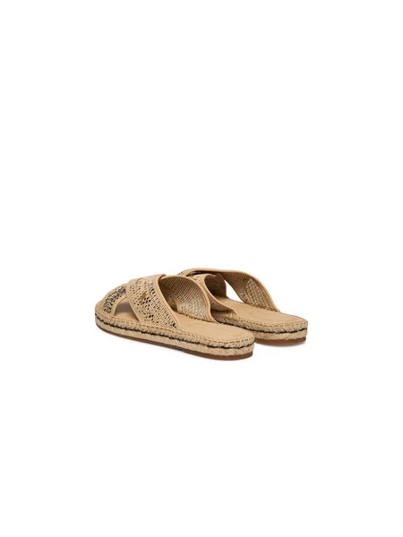 Papucs Tommy Hilfiger Raffia TH bézs