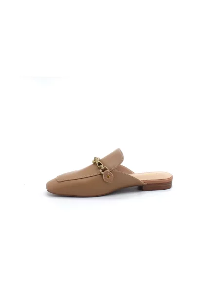 Klapki mules Guess skórzane brązowe
