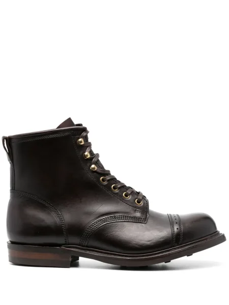 Botine Ralph Lauren Rrl cu șireturi din piele maro