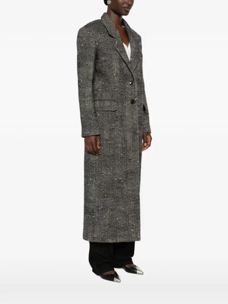 Palton Isabel Marant de lână cu model herringbone negru
