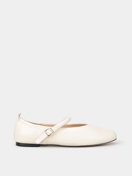 Braska Балетки Молочний Шкіра