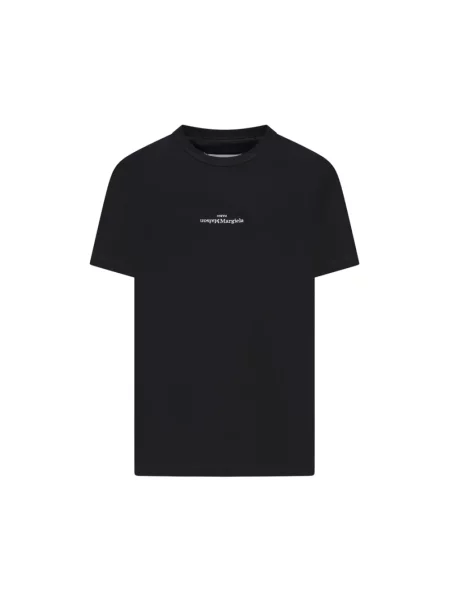 Koszulka Maison Margiela casual z logo z krótkim rękawem czarna