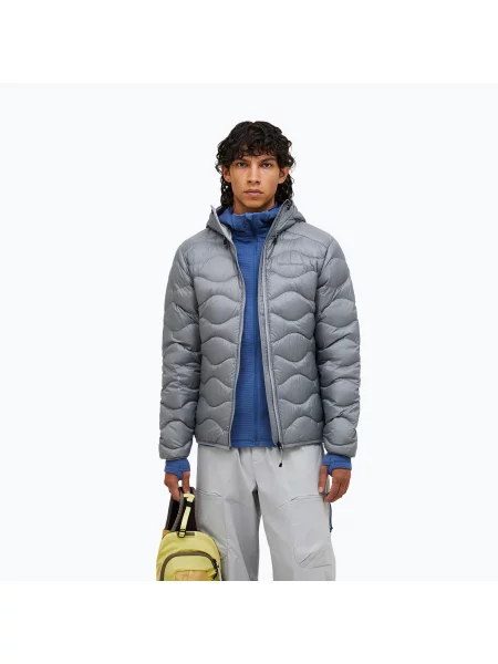 Geacă cu puf pentru bărbați Peak Performance Helium Down Hood lt grey/antarctica gri
