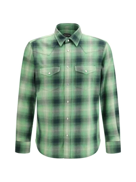Карирана риза Tom Ford зелено