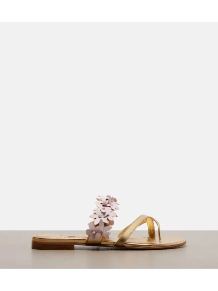 Chiloți tanga Manolo Blahnik din piele roz