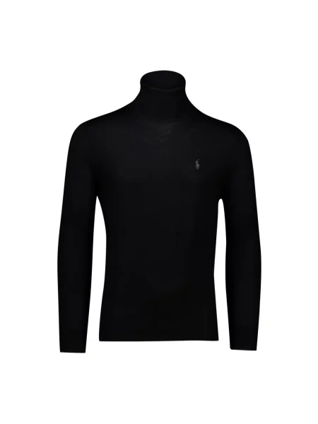 Polo Ralph Lauren sweter wełniany niebieski z golferm czarny